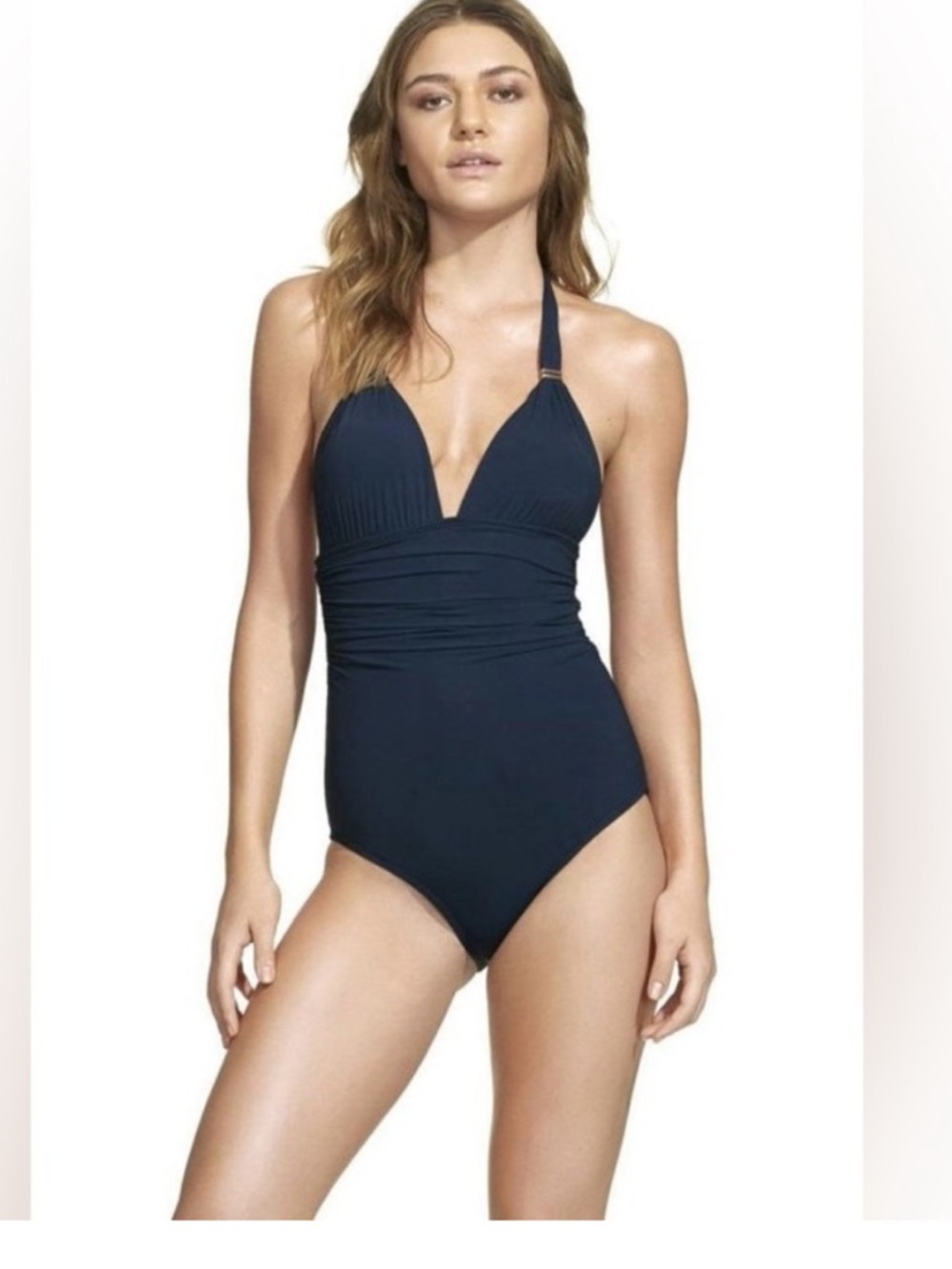 ViX Paula Hermanny Bia tube one piece swimsuit $176 medium navy